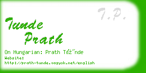 tunde prath business card